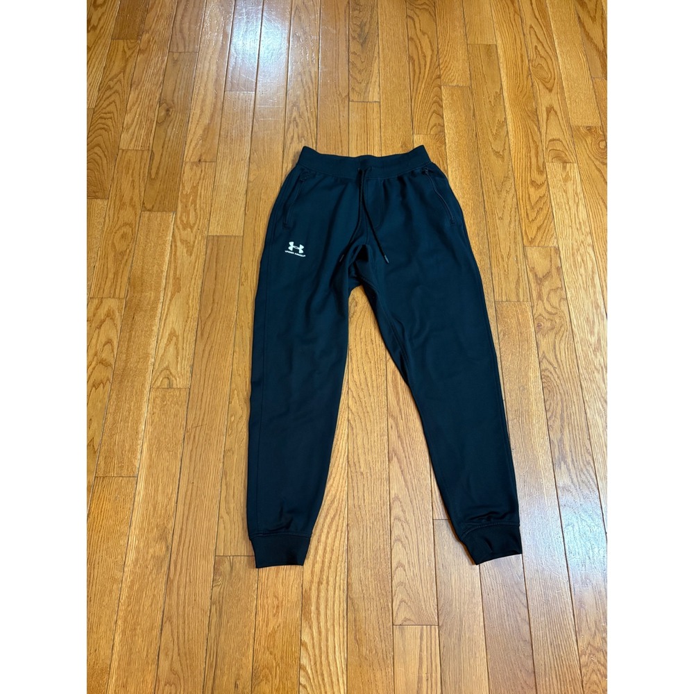 Women's Under Armour Black Loose Fit Joggers Athletic Sweatpants size Small
